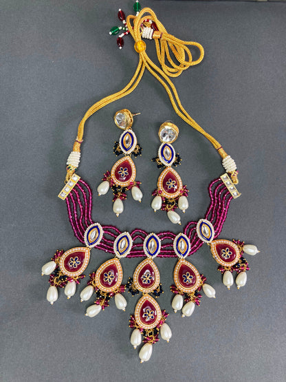 Pink Sudipa Jewellery Set