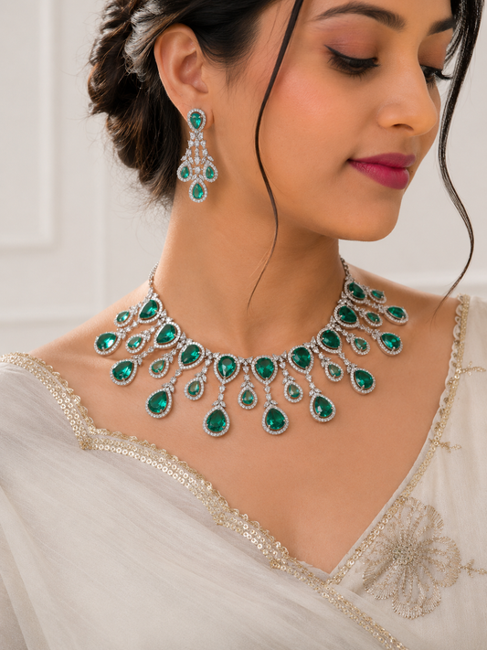 Rama Green Grace Zirconia Jewellery Set