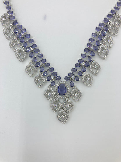 Purple Rebecca Zirconia Jewellery Set