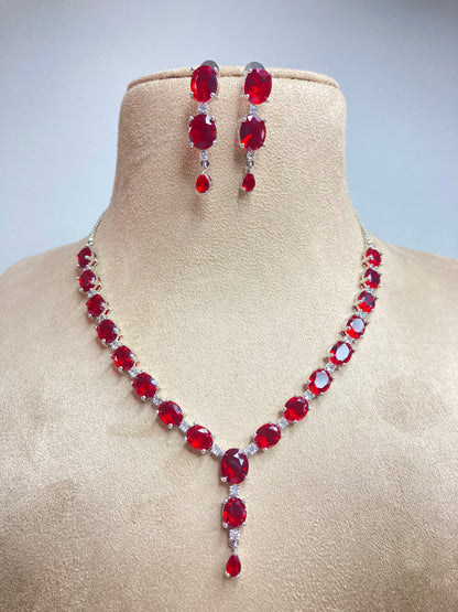 Red Scarlett  Zirconia Jewellery Set