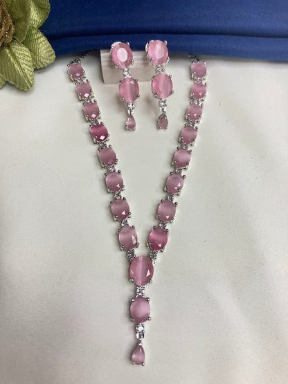 Pink Scarlett Zirconia Jewellery Set