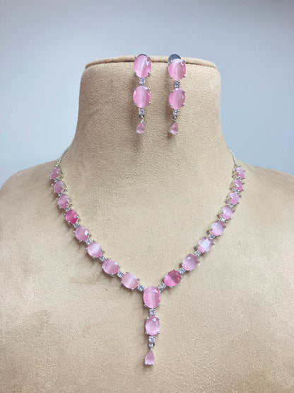 Pink Scarlett Zirconia Jewellery Set