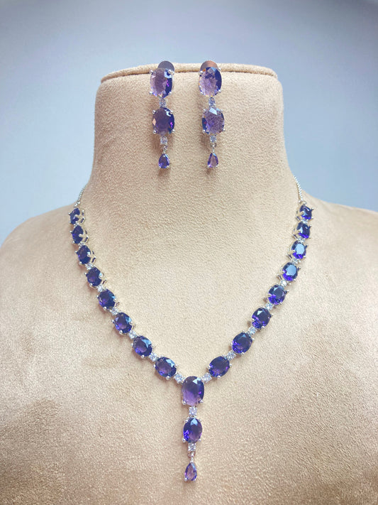 Purple Scarlett Zirconia Jewellery Set
