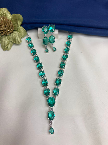 Rama Green Scarlett Zirconia Jewellery Set