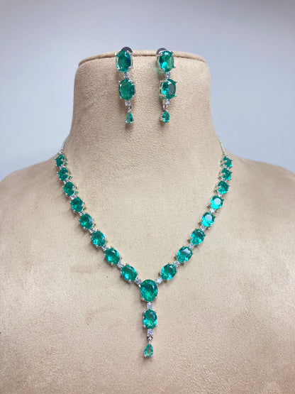 Rama Green Scarlett Zirconia Jewellery Set