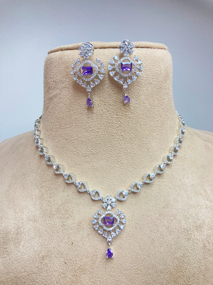 Purple Sophia Zirconia Jewellery Set