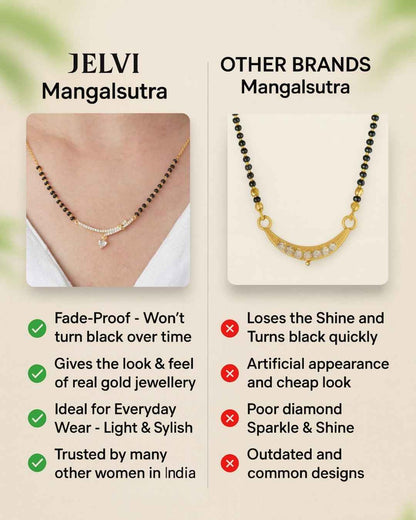 Tanisha's Favourite - 18 Carat Gold Plated Diamond Mangalsutra