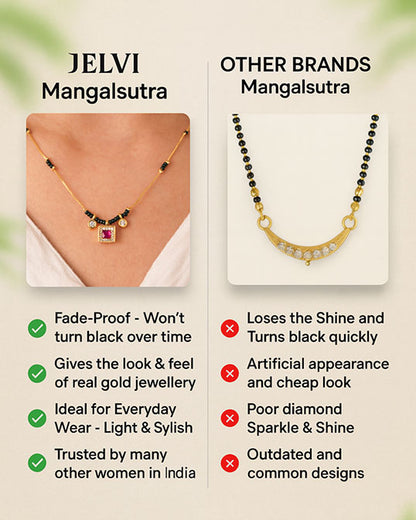 Minimalist 18K Gold Plated Navya Mangalsutra with Modern Twist