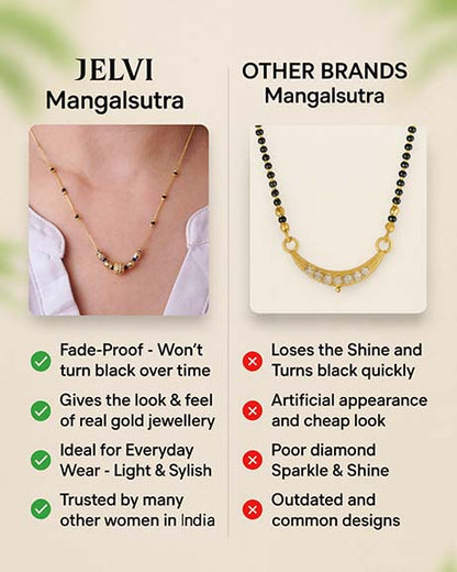 Diya's Favourite - 18 Carat Gold Plated Diamond Mangalsutra
