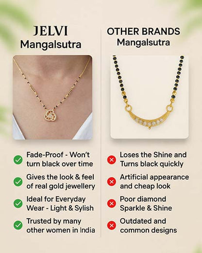 Minimalist 18K Gold Plated Ishita Mangalsutra with Modern Twist