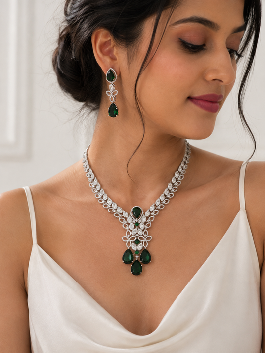 Emerald Green Zara Zirconia Jewellery Set