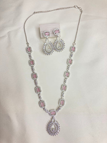 Pink Zoe Zirconia Jewellery Set