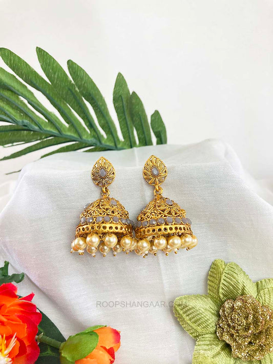 Gray Prisha Juhmki Earrings