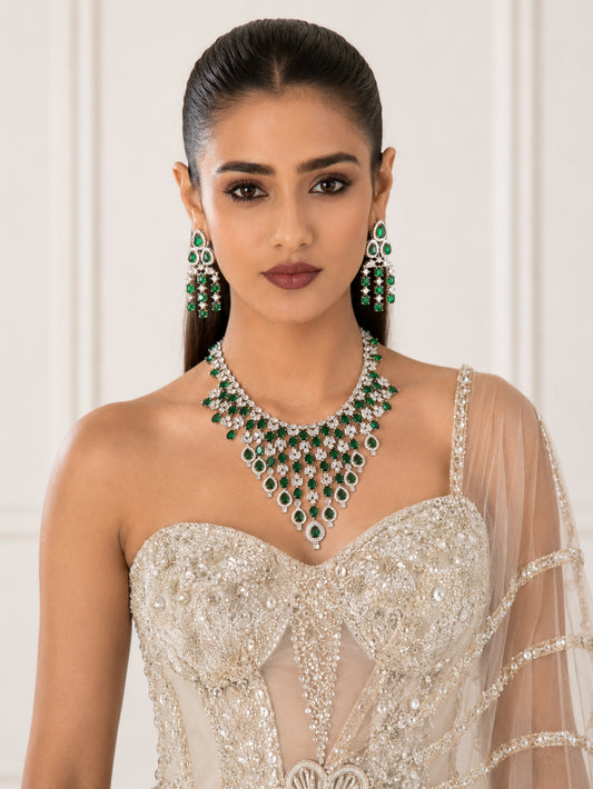 Emerald Green Megan Zirconia Jewellery Set