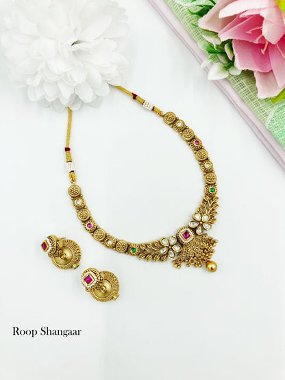 Multicolor Amritha Temple Jewellery Set