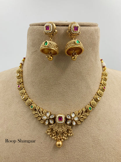 Multicolor Amritha Temple Jewellery Set