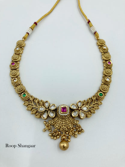 Multicolor Amritha Temple Jewellery Set