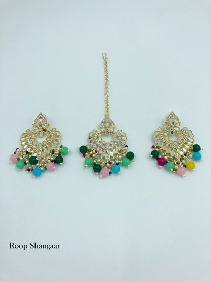 Multicolor Ishika Mirror Necklace set
