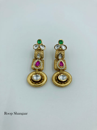 Multicolor Vidya Temple Jewellery Set