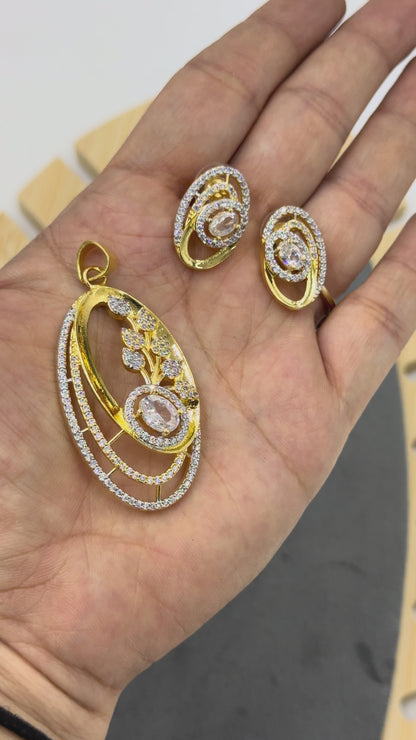 Rivanya 18K Gold Plated Pendent Set