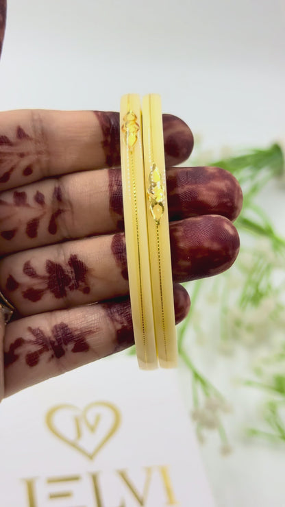 SIDDHI GOLD TAAR BANGLES - WHITE