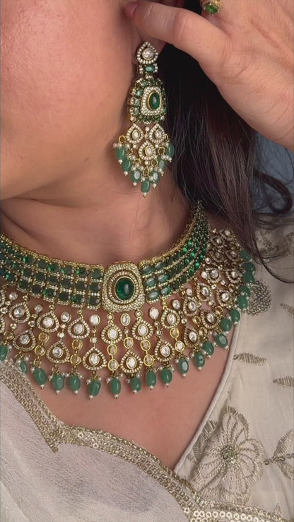 Rajsi Virasat Moissanite Choker Necklace Set