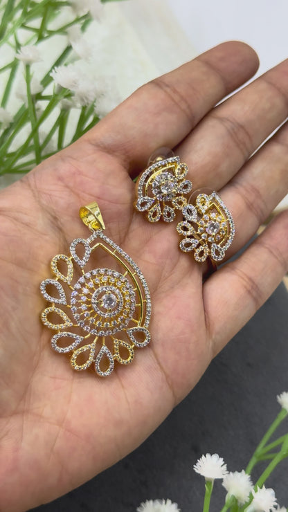 Sharvika 18K Gold Plated Pendent Set