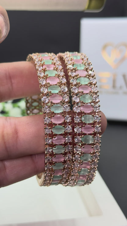 Prisha's Grace Premium AD Rose Gold Plated Bangles