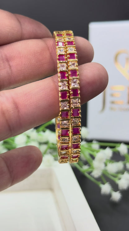 Zara Gold Plated AD Bangles for Women