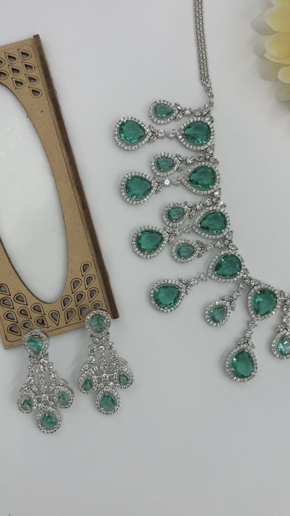 Rama Green Grace Zirconia Jewellery Set