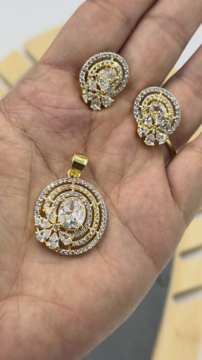 Delicate Vamirika 18K Gold Plated Pendent Set