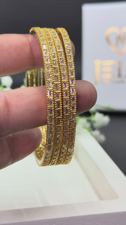 Esha Gold Plated AD Bangles for Women