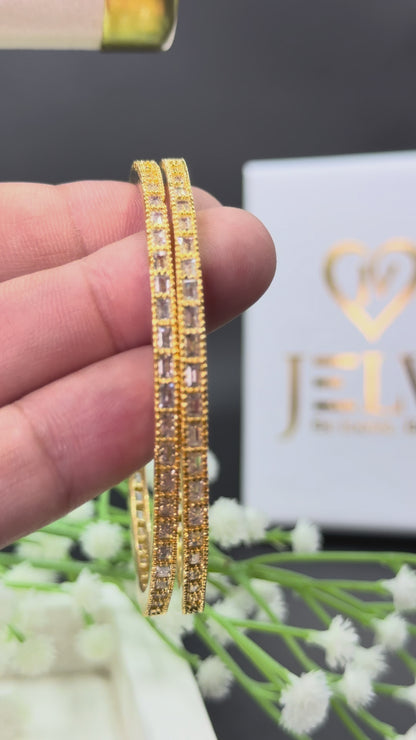 Ishita Gold Plated AD Bangles for Women