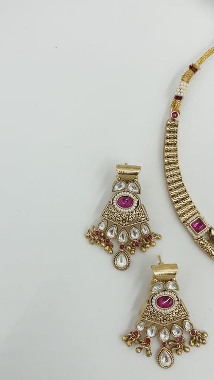 Ruby Tamannaah Temple Jewellery Set