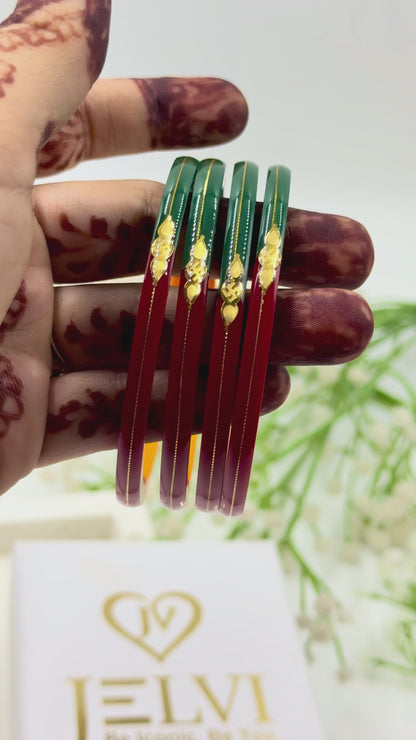 VIVAH GOLD TAAR BANGLES - 3 COLORS SOLID FINISH