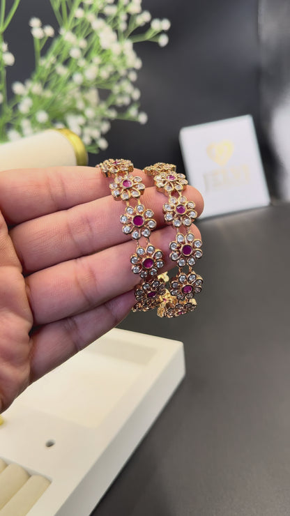 Anvika's Grace Premium AD Gold Plated Bangles