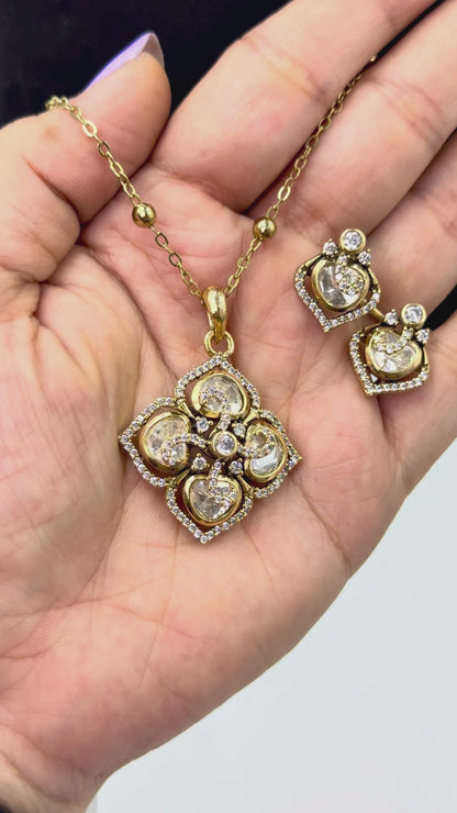 Mahira Moissanite Pendant Set with Mala