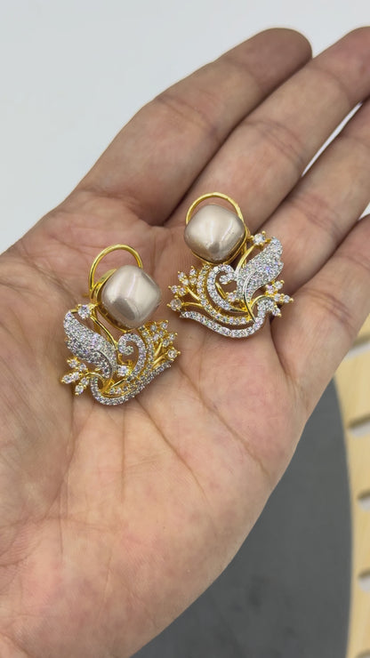 Peacock 18K Gold Plated Studs