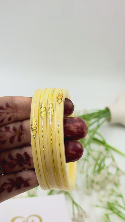 SIDDHI GOLD TAAR BANGLES - WHITE