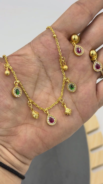 Anti-Tarnish Elayra 18k Gold Plated Necklace for Women & Girls