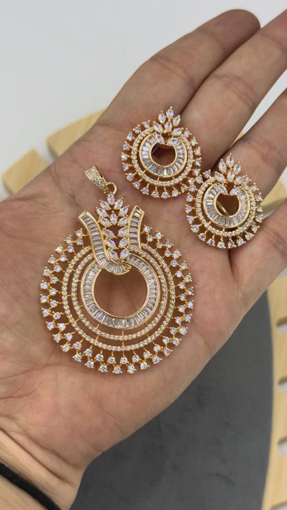 Tivyara 18K Gold Plated Pendent Set