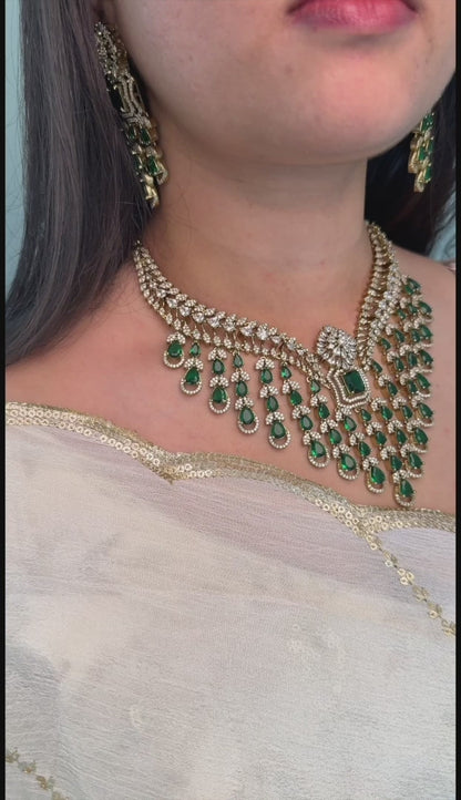 Noor-e-Taj CZ Diamond Necklace Set